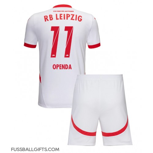 RB Leipzig Lois Openda #11 Fußballbekleidung Heimtrikot Kinder 2024-25 Kurzarm (+ kurze hosen)